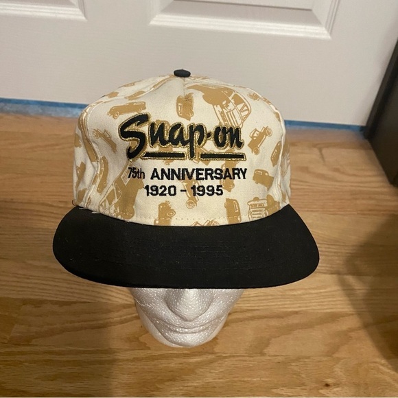 Vintage Snap On 75th Anniversary 1995 90s SnapBack Trucker Hat Racing Tools - Picture 2 of 7